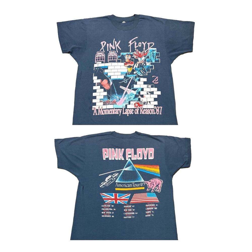 Pink Floyd Mens M 1987 Single Stitch USA Momentary Lapse Of Reason Concert Shirt